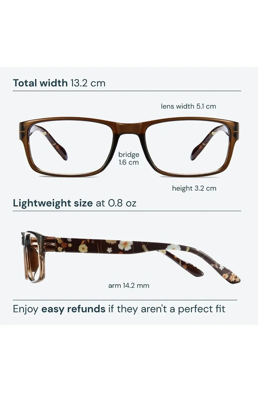 Reading Glasses 5 Pack Plus 1.0 Blue Light Blocking Womens Readers Multi Color
